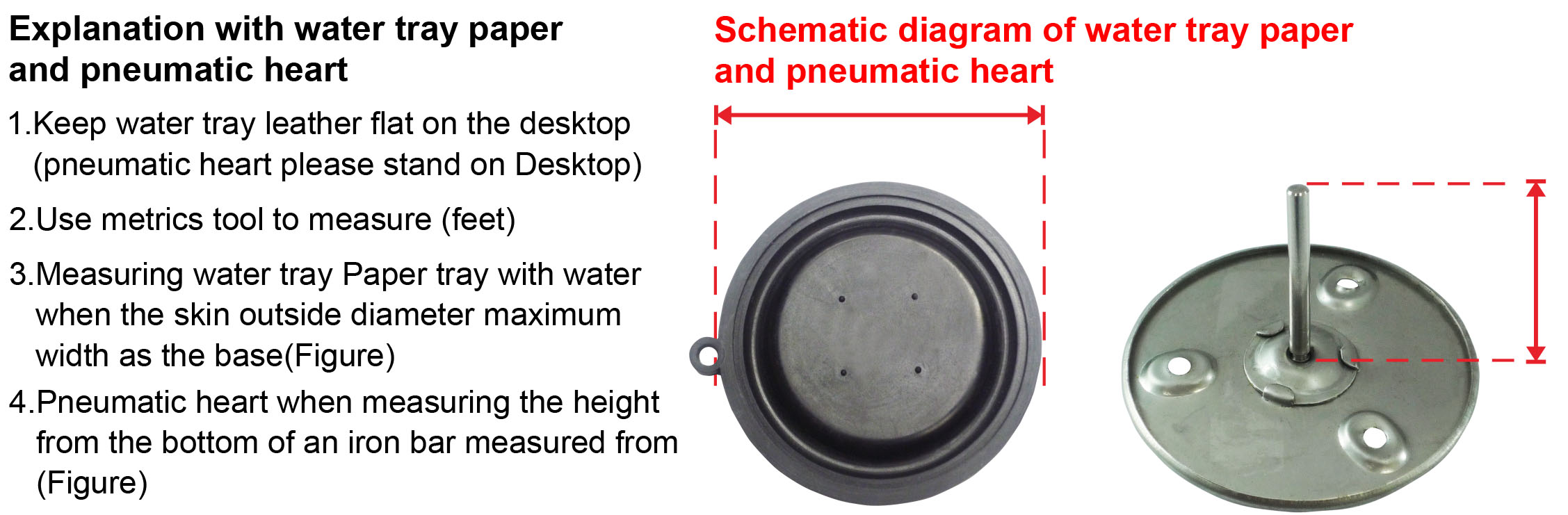 Water dish with a pneumatic heart - plastic